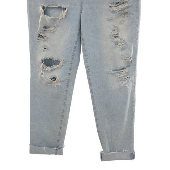Seven7 Women's Light Wash Denim Distressed Thrashed Marilyn Boyfriend Relaxed 8 - Picture 3 of 6